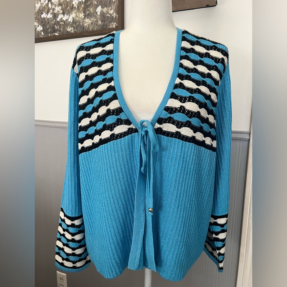 SAN REMO by Laura Knits / Made in USA Women’s Knit Cardigan Sweater / Size: XL